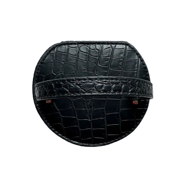 🔃Croc Embossed Black Cylinder Top Handle Crossbody Bucket Bag - Picture 8 of 10